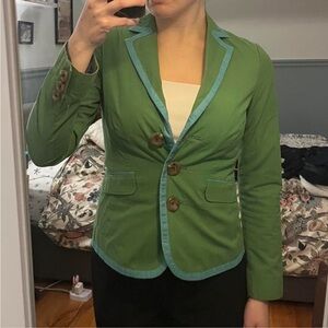 Boden Green and Blue Blazer Tailored Suit Jacket